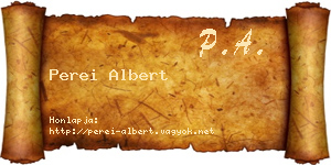 Perei Albert névjegykártya